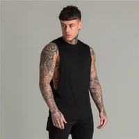extend cut off gym fitness bodybuilding tank tops men fashion hip hop workout clothing loose open side sleeveless shirts vest