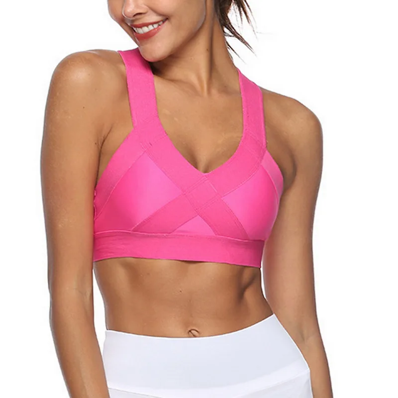 Style 1-Pink Женский спортивный бюстгальтер, сексуальный, сетчатый, Brathable, спортивный топ, пуш-ап, женский, для спортзала, фитнеса, Спортивное нижнее белье, Женский бесшовный бюстгальтер для бега, йоги - Цвет: Style 1-Pink