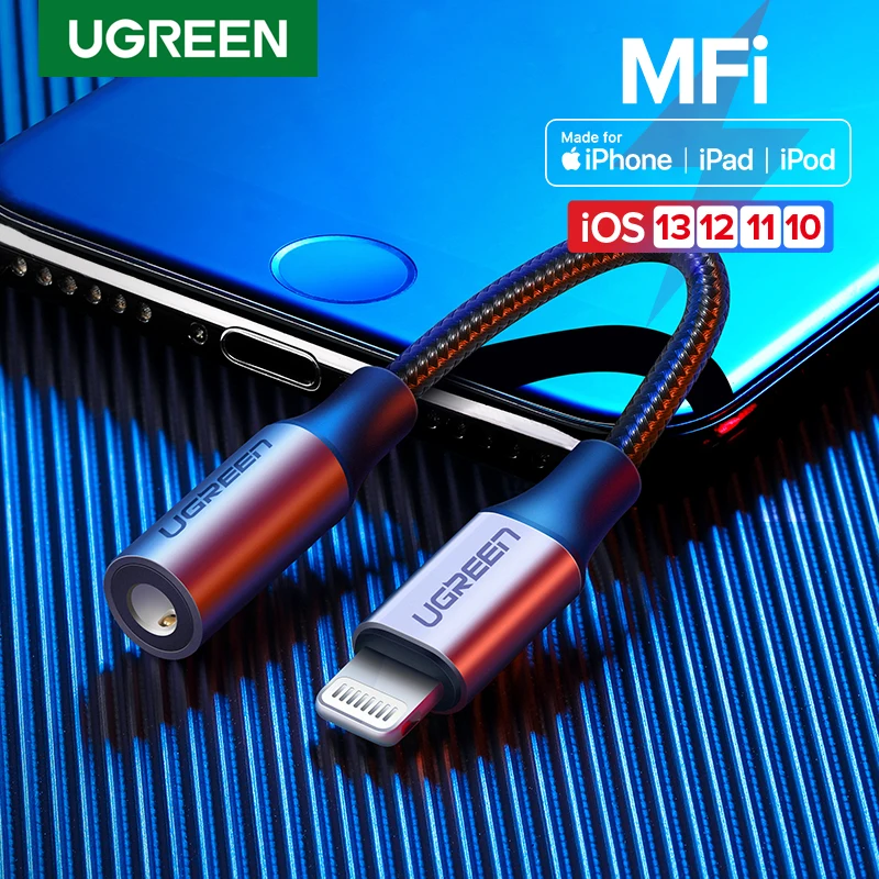 Ugreen MFi Lightning на 3,5 мм разъем AUX кабель для iPhone 11 Pro X XS XR 8 7 3,5 мм Lightning 3,5 наушники аудио адаптер сплиттер