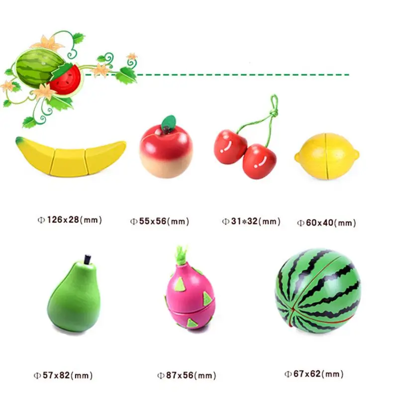 

28PCS Wooden Simulation Kitchen Series Toys Cutting Vegetables Set Toys Montessori Early Education Gifts C63C