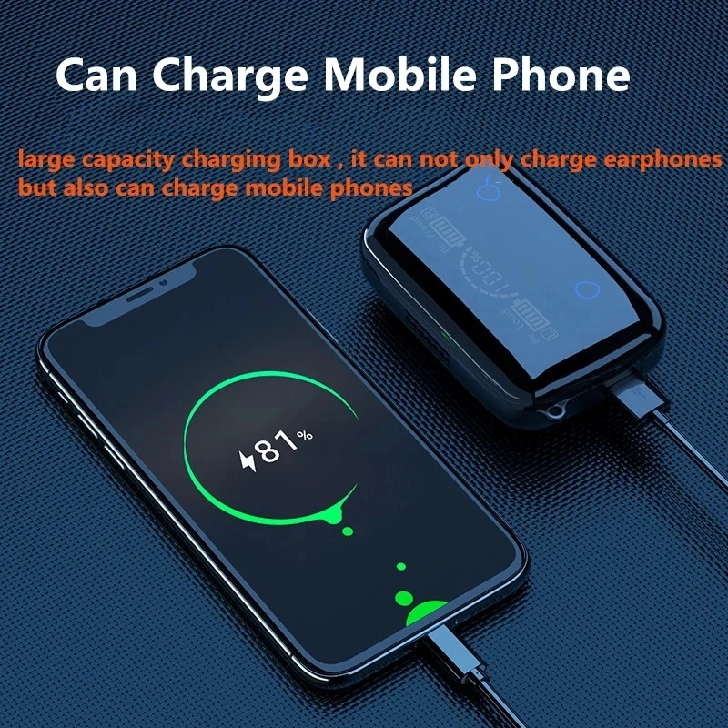 

M19 TWS Wireless Bluetooth Headset LED Digital Power Display Intelligent Touch Control Earphone With Mobile Power Charging Box