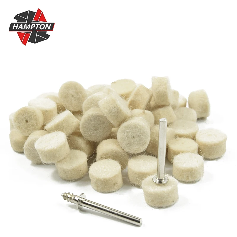 

52/105pcs Grinding Polishing Buffing Round Wheel Pad Wool Felt with 3.175mm Shank Mandrel for Dremel Rotary Tool Grinding Polish