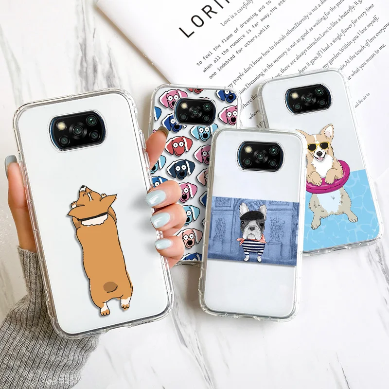

Airbag Case for Poco X3 Pro Case Poco M3 Pro Funda For Xiaomi Poco F3 F2 X3 NFC M3 Redmi K20 K30 K40 Pro Cute Dog Painted Cover