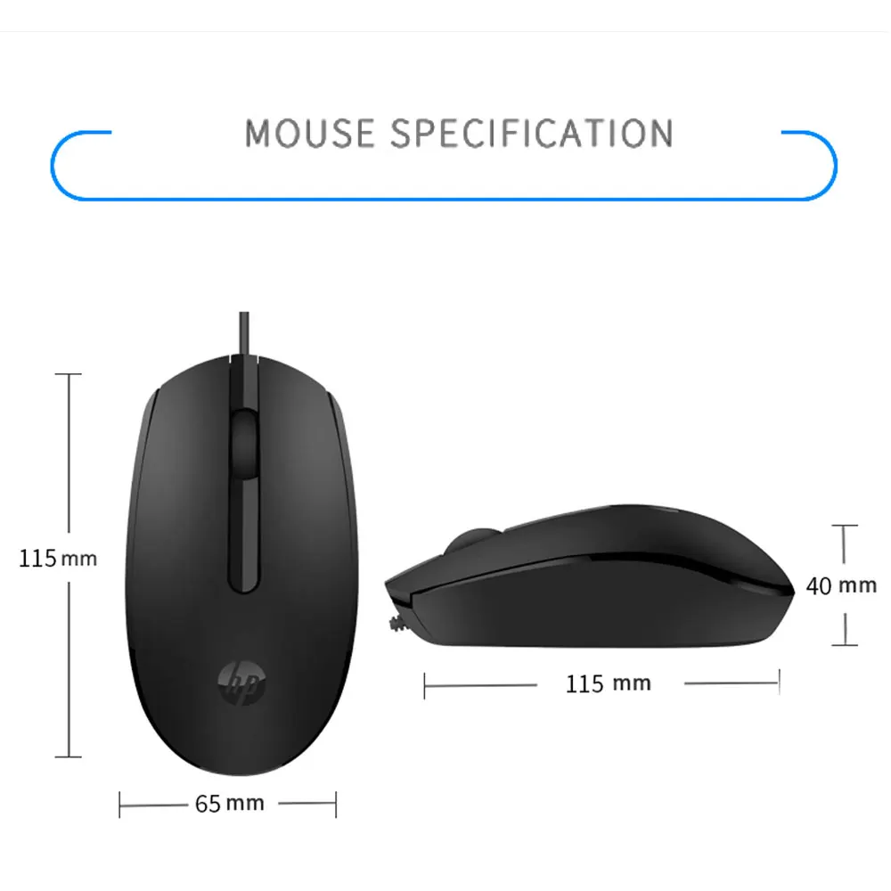 Hp M10 портативная компьютерная мышь эргономичного дизайна проводная Usb деловая офисная мышь матовая текстура мини мышь для компьютера ноутбука
