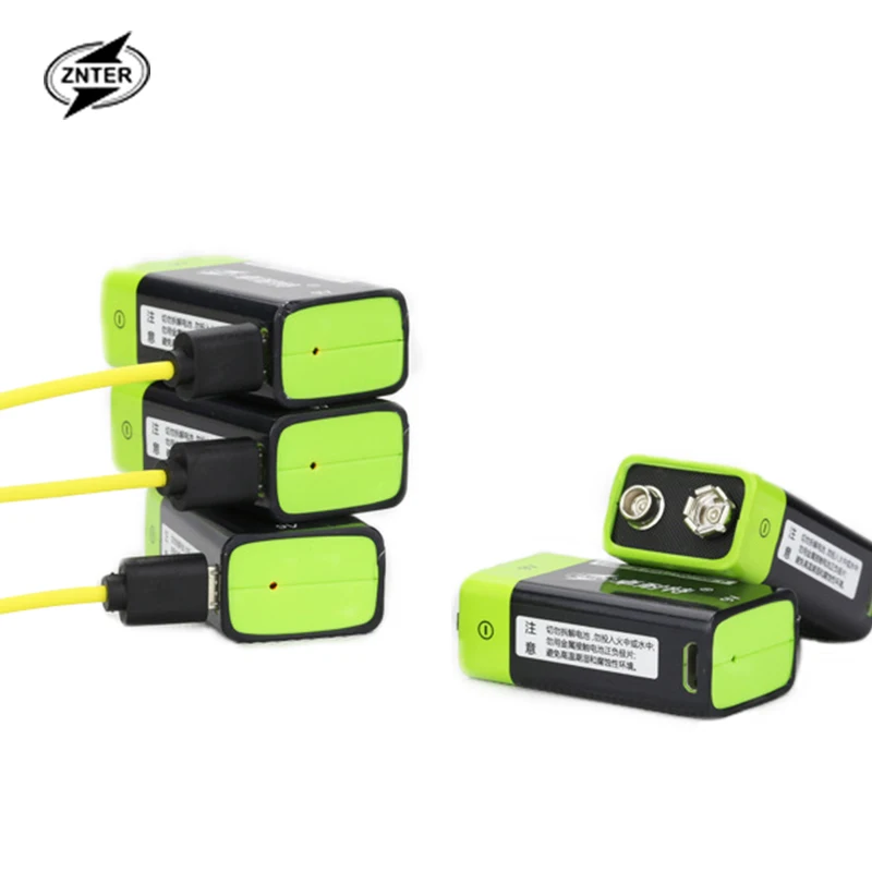 

ZNTER 2pcs 9V 600mAh lithium li-po li-ion rechargeable battery + micro usb cable for charging USB Battery