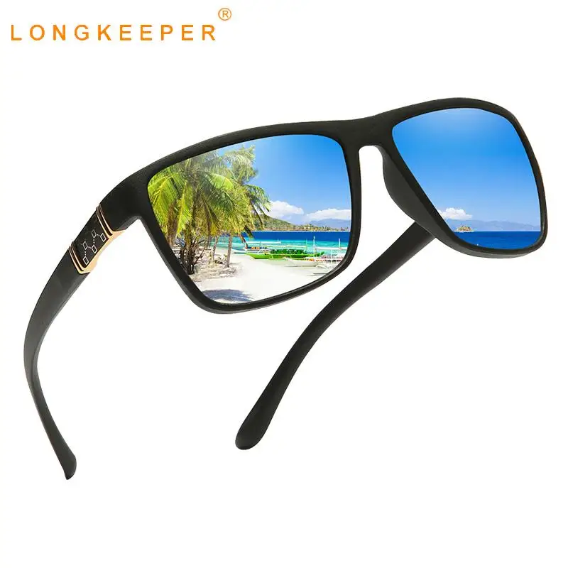 

Brand Design Retro Polarized Sunglasses Men Driving Shades Vintage Square Sun Glasses For Male Black TR90 Glasses UV400 Oculos
