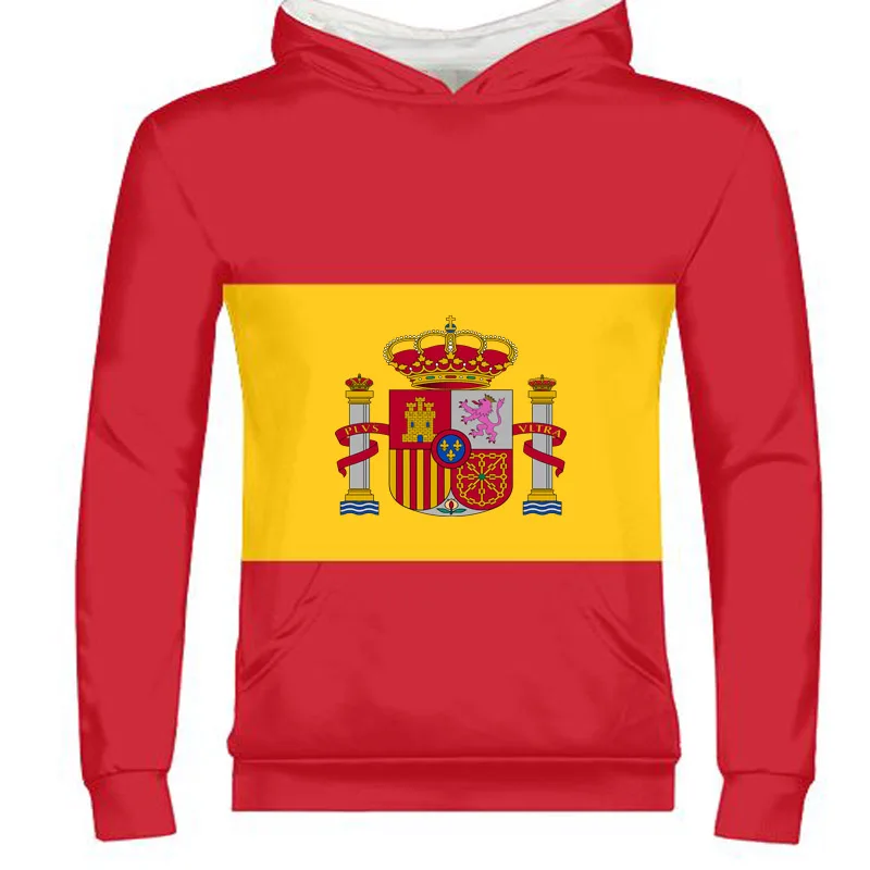 

SPAIN male youth custom made name number esp zipper sweatshirt nation flag es spanish country college print photo text clothing