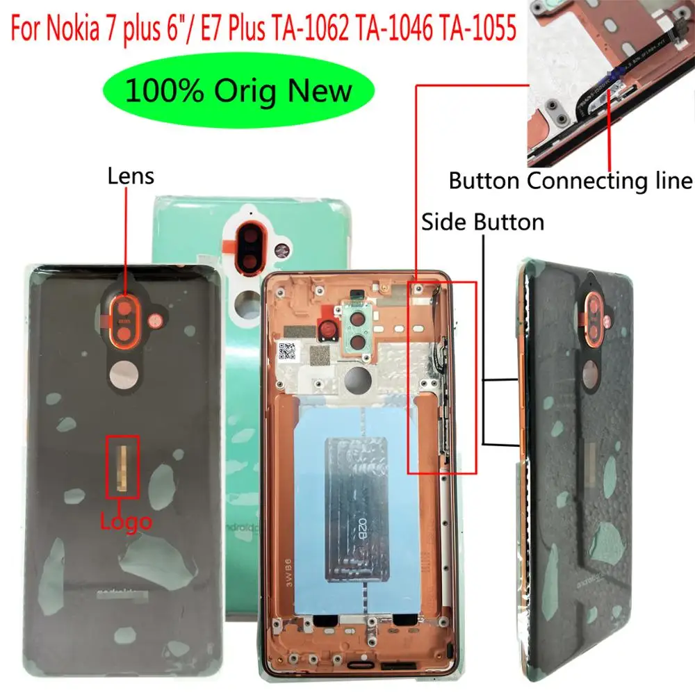 100% оригинальная новинка 6 дюймов для Nokia 7 plus E7 Plus TA-1062 TA-1046 TA-1055 задняя крышка