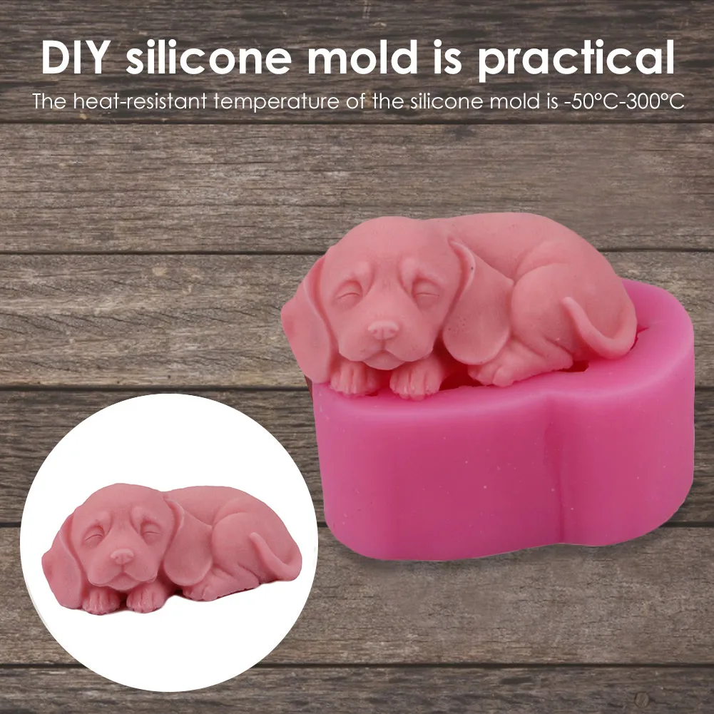 

3D Dog Silicone Mold Craft Mold DIY Handmade Soap Mold Cake Decoration Tool Fondant Silicone Mold Flexible Baking Mold