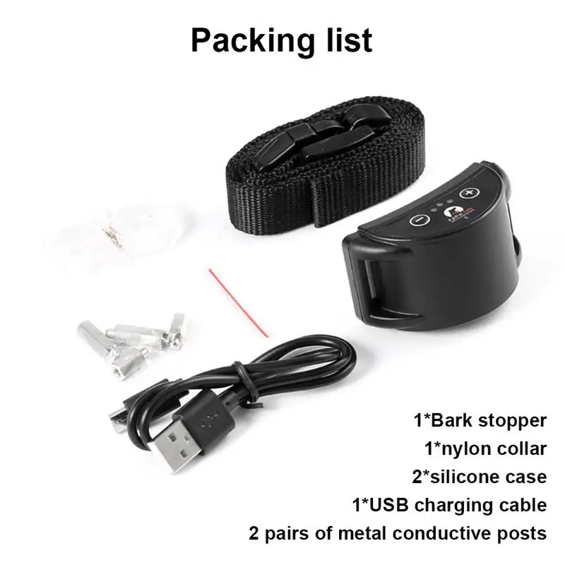 

Pet Dog Anti Barking Device USB Electric Ultrasonic Dogs Training Collar Dog Stop Barking Vibration No Bark Collar