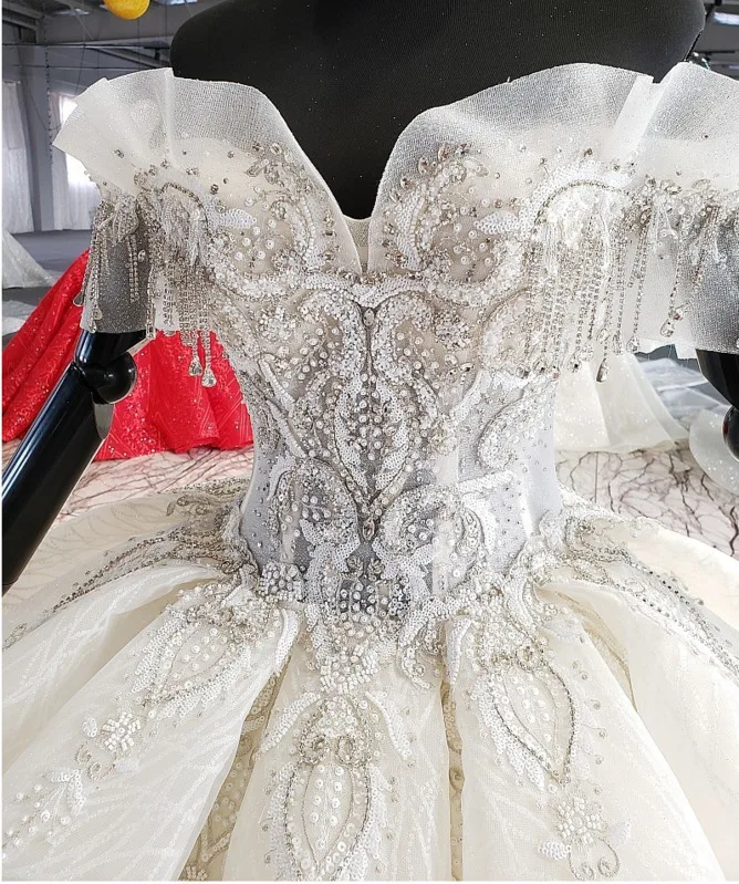 Новое Бальное Платье С Рюшами свадебные платья Robe De Mariee роскошные с бисером и