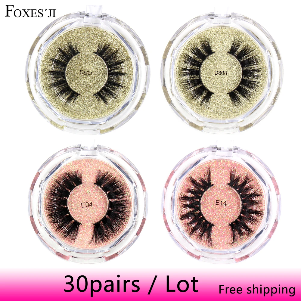 

FOXESJI 30 пар/лот накладные ресницы 3D норковые ресницы натуральные длинные пушистые мягкие крестовые толстые норковые ресницы наращивание рес...