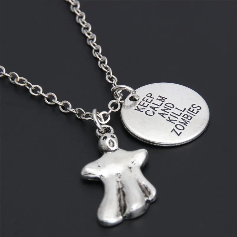 1pc Keep Calm And Kill Zombies Words Ghost Pendant Necklace Halloween Jewelry Gift For Friend Diy Handmade E2009 | Украшения и