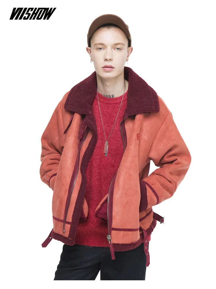 VIISHOW уличная Мужская ветровка брендовая куртка бомбер однотонная 2019 Теплая