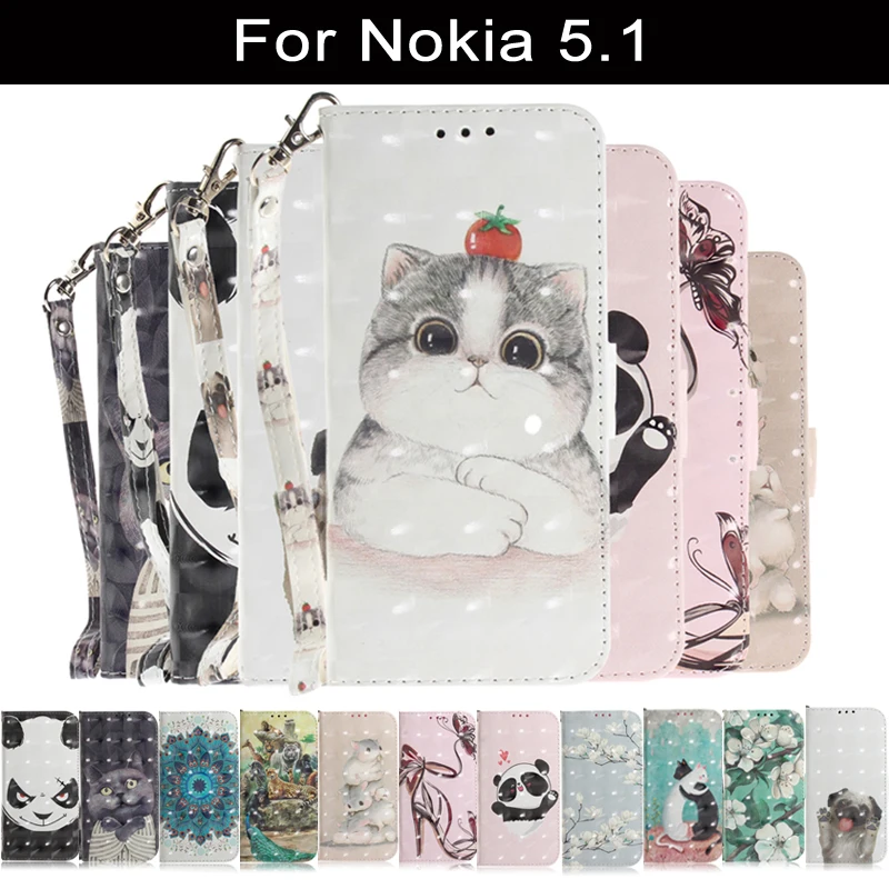 Чехол для телефона Nokia 5 2018 чехол 1 из искусственной кожи с объемным рисунком и