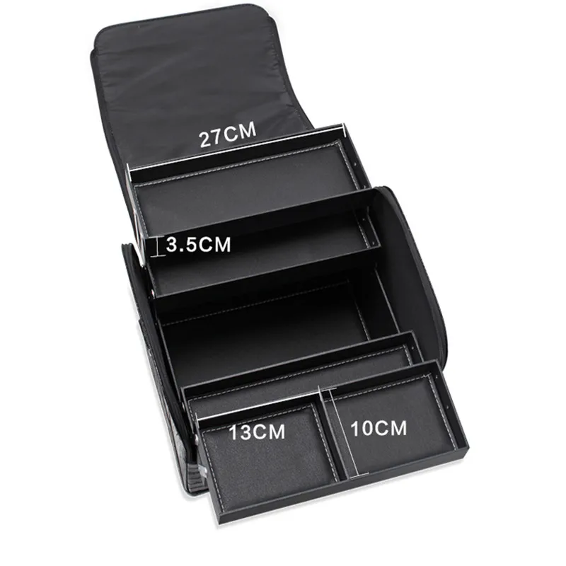 Портативный кожаный ящик для хранения инструментов макияжа профессиональный