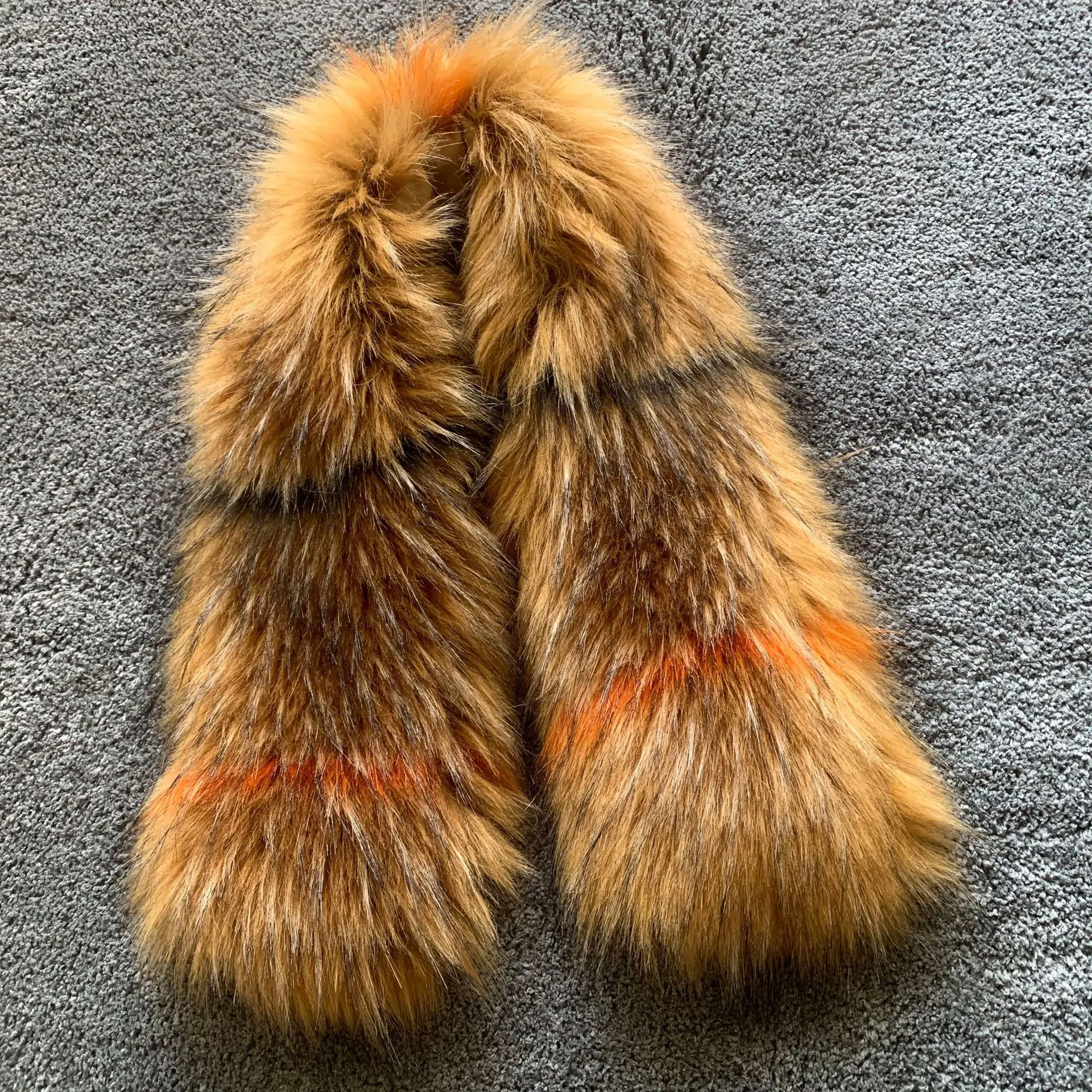 Женский меховой воротник из искусственного енота разноцветный женская модная