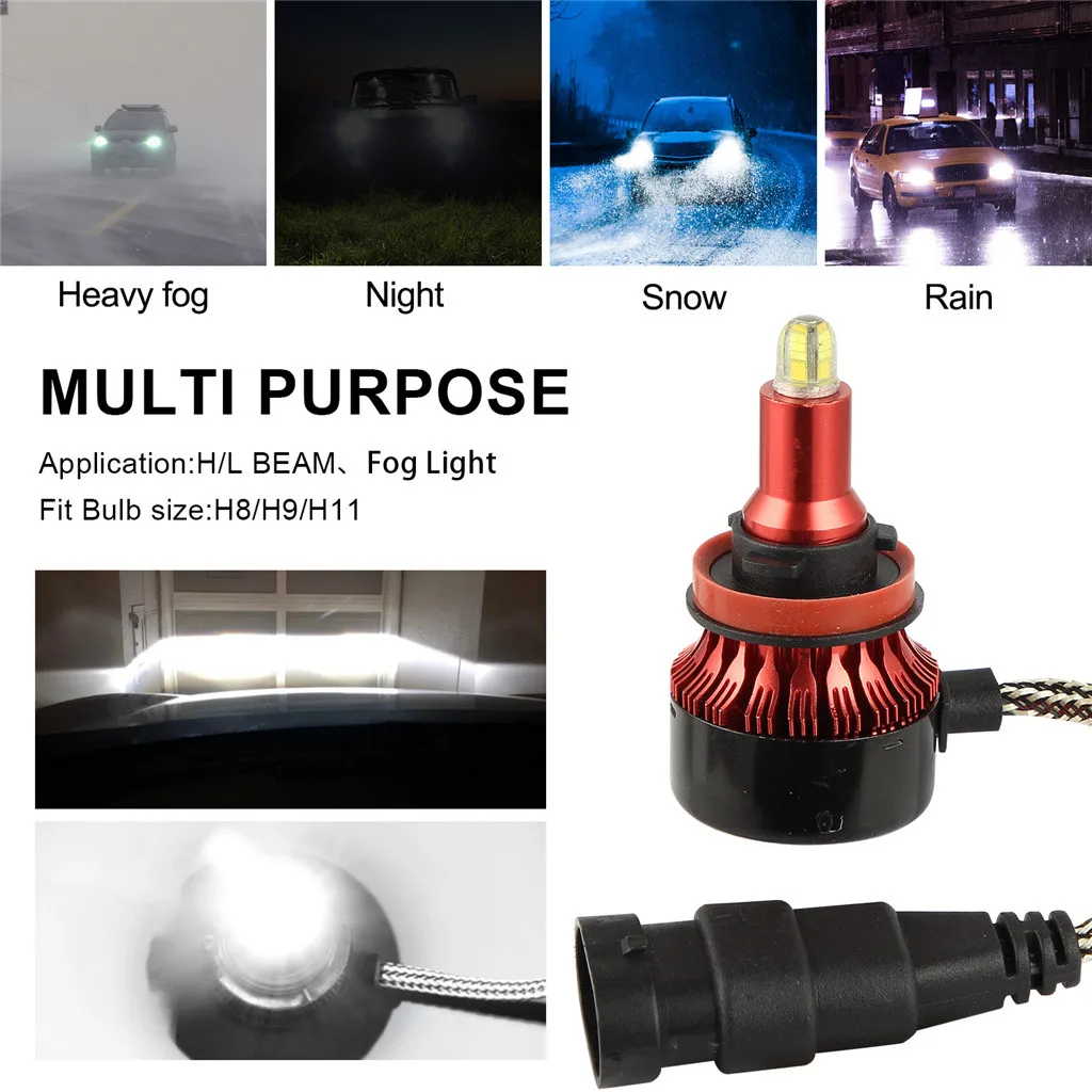 2 шт. 8-по бокам 3D светодиодный фар Conversion Kit 120 Вт 18000LM высокое Мощность 6500K H11