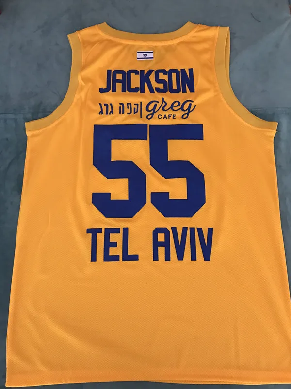 

Pierre Jackson #55 Maccabi Fox Tel Aviv EuroLeague Retro Basketball Jersey Men's Stitched Custom Number Name Jerseys