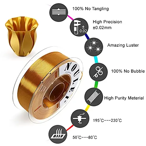 noulei silk pla filament 3d printing materials 1 75mm 1kg printing filament metal marble 3d silk pla filament free global shipping