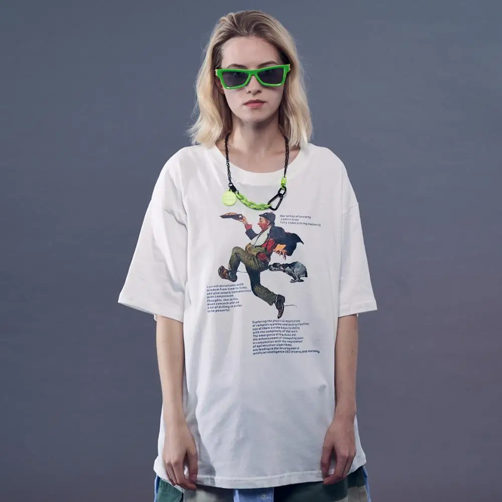 Aelfric Eden Funny Print Harajuku T Shirt Mens 2020 Summer Hip Hop Streetwear shirts Casual Cotton Loose Short Sleeve Tops | Мужская