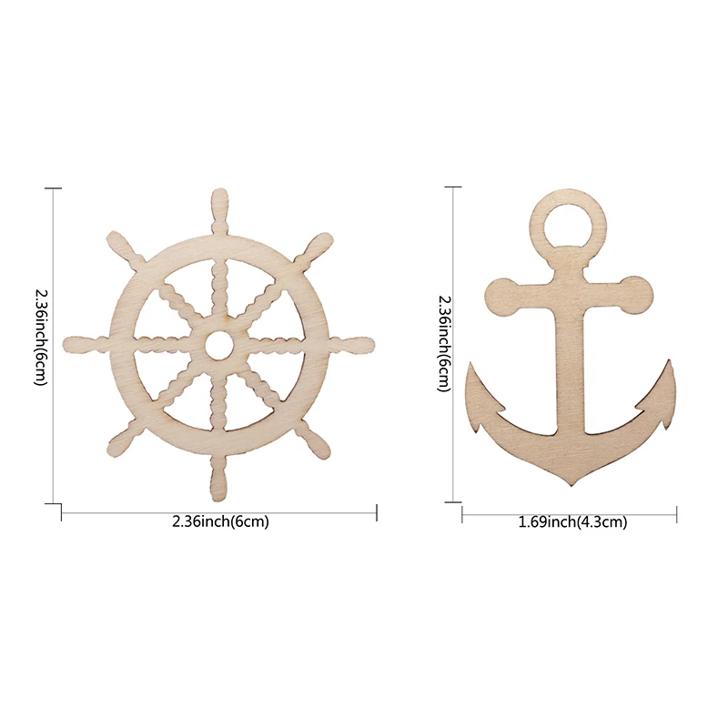 10 шт. якорь в форме руля полый деревянные украшения детский день рождения