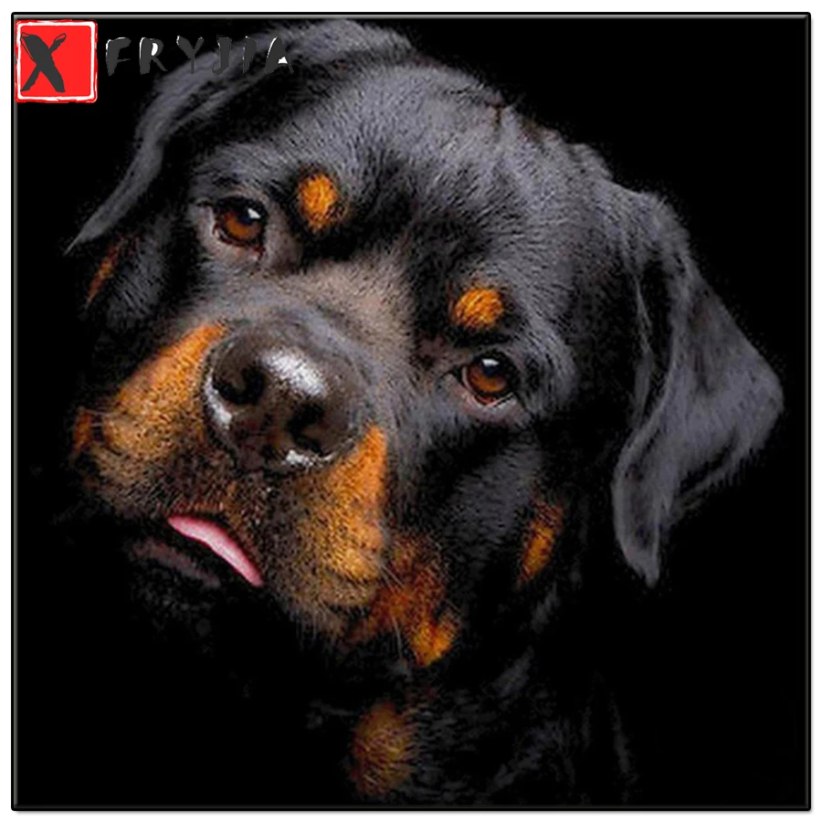 

5D DIY алмазная живопись Ротвейлер полная квадратная круглая вышивка собака мозаика картина Стразы подарок
