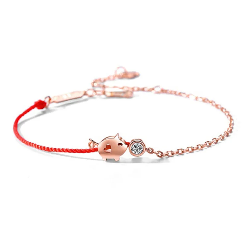 Новый год Lucky Red String браслет милый свинка кулон браслеты молиться хороший