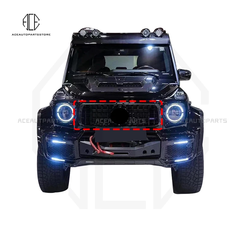 

B Style W464 G63 G500 G550 Grille Grill Car Front Bumper Grill Grille For Mercedes G Class W464 Dry Carbon Fiber With B logo