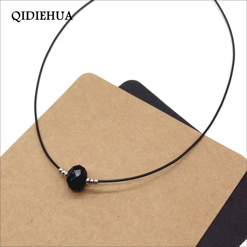 Бесплатная доставка простая австрийская граненая черная Хрустальная цепочка