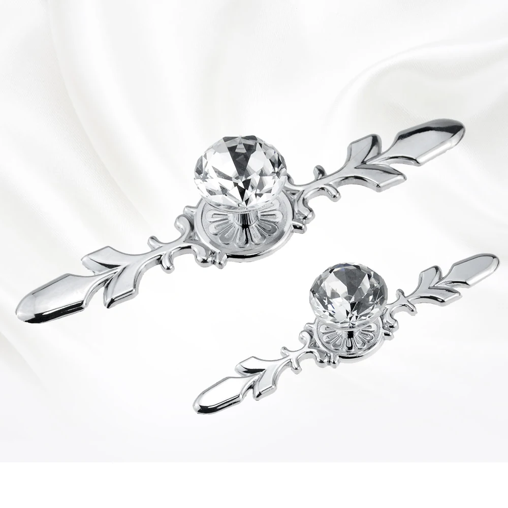 Прозрачная Хрустальная ручка в европейском стиле одно отверстие для шкафа