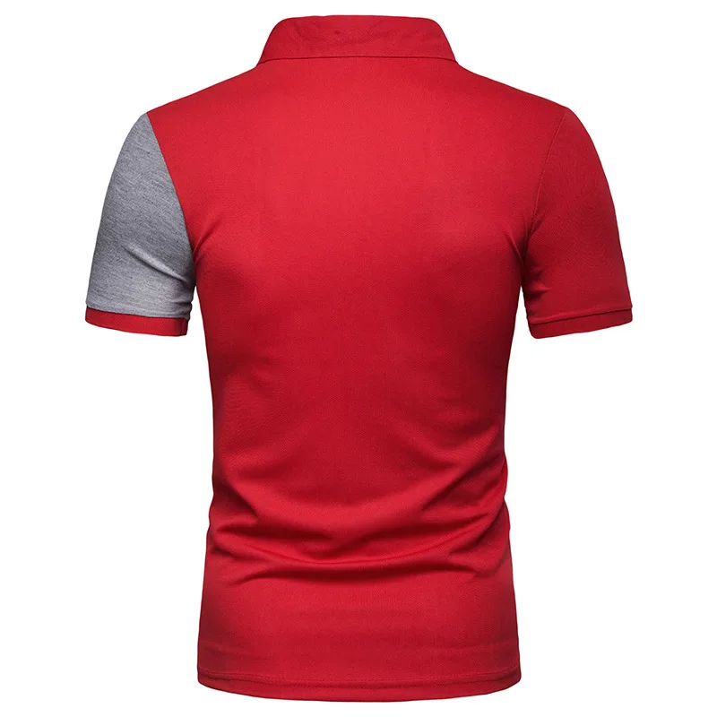 Zogaa 2019 Новая мужская рубашка поло повседневная Лоскутная приталенная с коротким