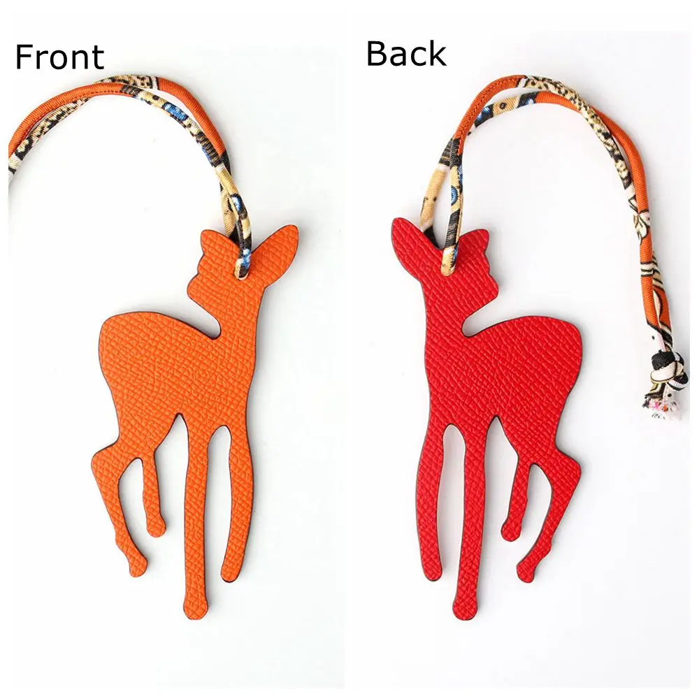 DEER ORANGE RED Известный бренд на заказ ручной работы из натуральной кожи брелок в виде морского конька брелок для ключей женская сумка Подвески и кулоны, аксессуары - Цвет: DEER ORANGE RED
