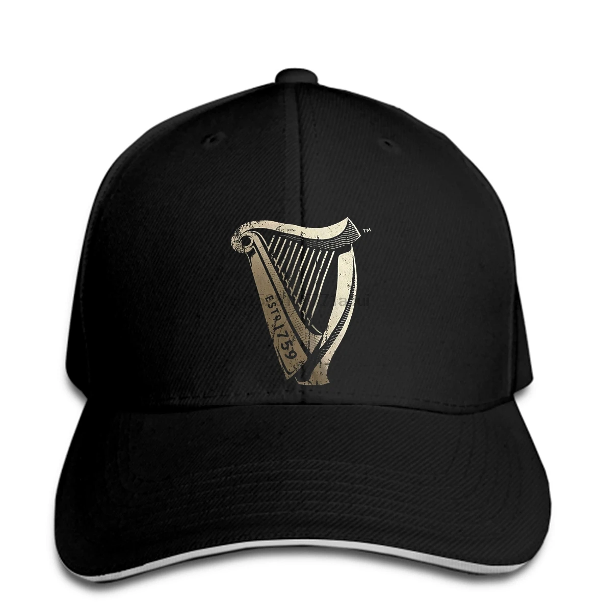 Бейсбол кепки новые Guinness Guiness черный 1759 Проблемные Арфы принт шляпа M-X G6072 |
