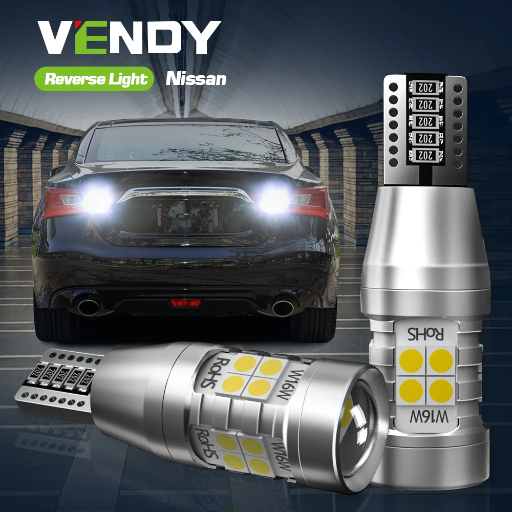 

2pcs LED Reverse Light Blub Backup Lamp Canbus W16W T15 921 For Nissan 370Z Almera Cube GT-R Juke Leaf Maxima Micra Murano