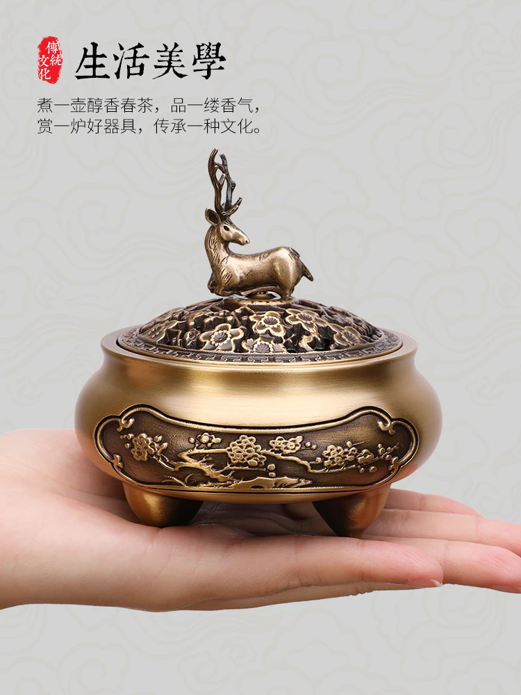 

Vintage Copper Incense Burner Large Stove Household Indoor Agarwood Incense Burner Sandalwood Bruciatore Di Incenso Ornaments