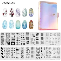 kads nail stamping plates set 20 plate 1 stamper 1 scraper 1 laser nail art plate holder christmas easter heart stencil template