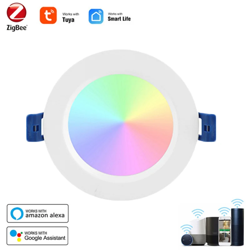 Умный светодиодный потолочный светильник Tuya Zigbee 3 0 10 Вт/12 Вт RGBCW 5/4 дюйма круглая