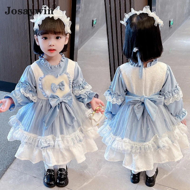 Autumn Winter Dress for Girls Baby Lolita Girl Kawaii Wedding Dresses Girl Ball Gown Princess Party Vestidos Clothing Girls