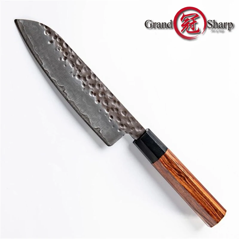 Santoku нож 7 дюймов ручной работы кухонные ножи японские 3-слойные AUS10