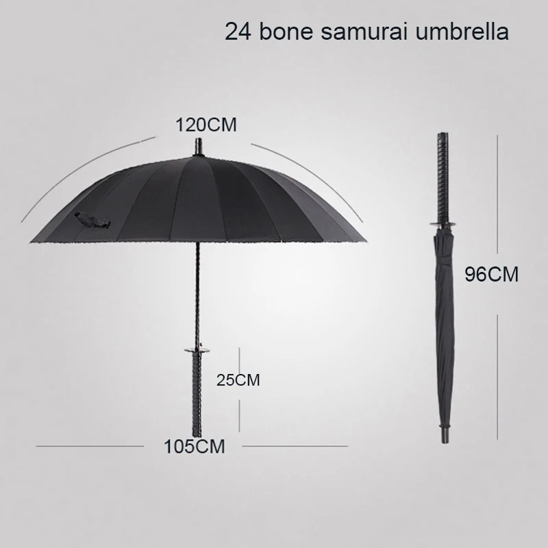 

Big size Windproof Samurai Sword Sun Rain Umbrella Ninja-like Straight Long Handle Ribs Umbrella Manual Open