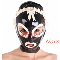 latex hoods customized fetish heroine mask hood handmade natural zentai hoods women open eyes headgear