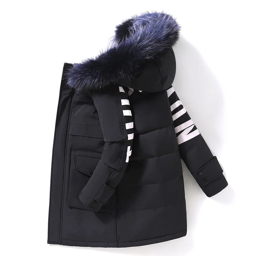 Куртка-пуховик для мальчиков новая детская длинная куртка в Корейском стиле на
