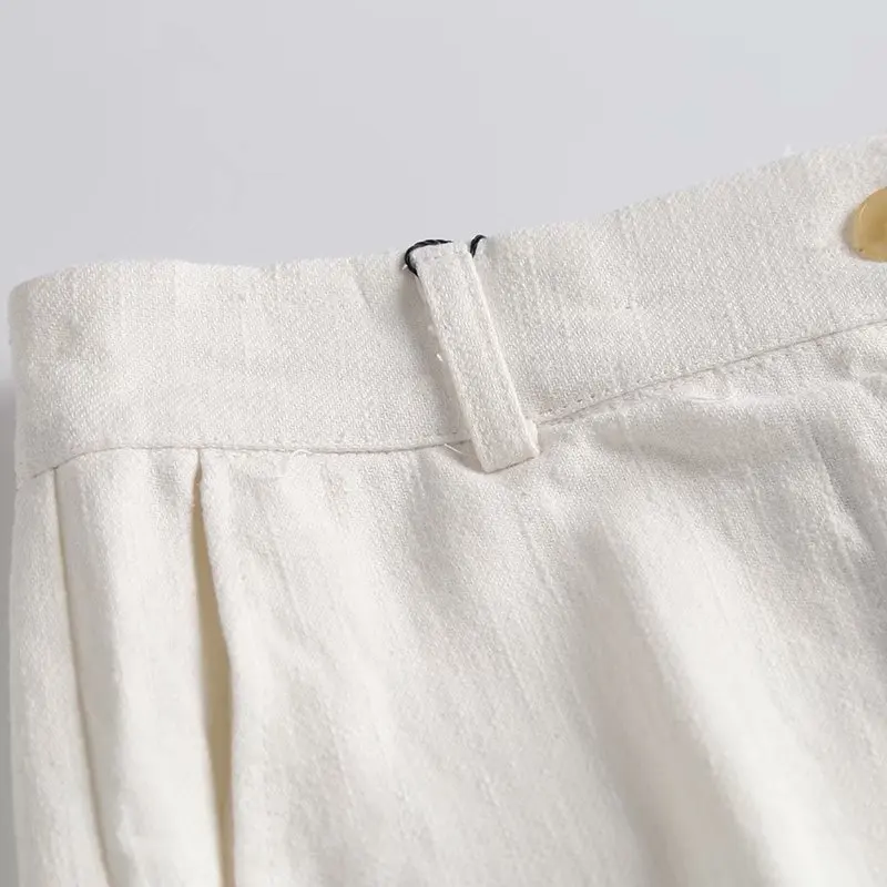 

Unizera 2021 summer new high waist loose and thin straight casual pants Bermuda women's shorts