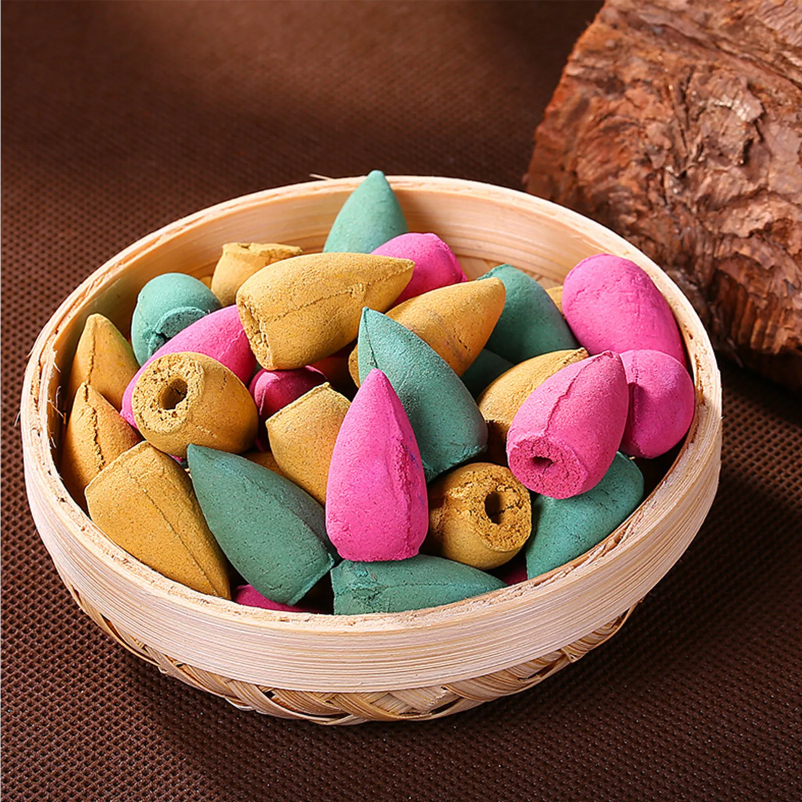 

Resin Backflow Incense Burner Home Decor Yoga Meditation Fengshui Censer Heart Waterfall Incense Burner With 30 Incense Cones