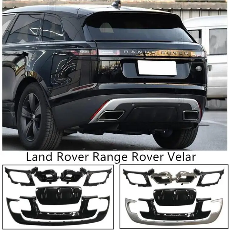 Задний бампер диффузор выступ Спойлеры и Exhause для Land Rover Range Velar 2017 18 19 2020 2021 Высокое