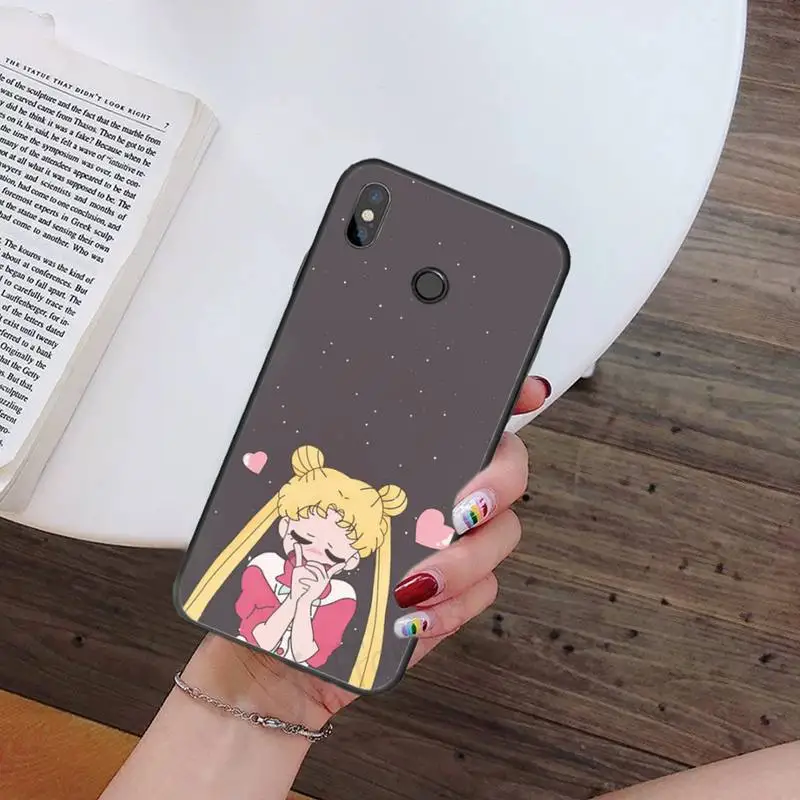 

pink luna Sailor Moon anime Phone Case For Xiaomi Redmi 7 9t 9se k20 mi8 max3 lite 9 note 8 9s 10 pro Shell Cover Funda coque
