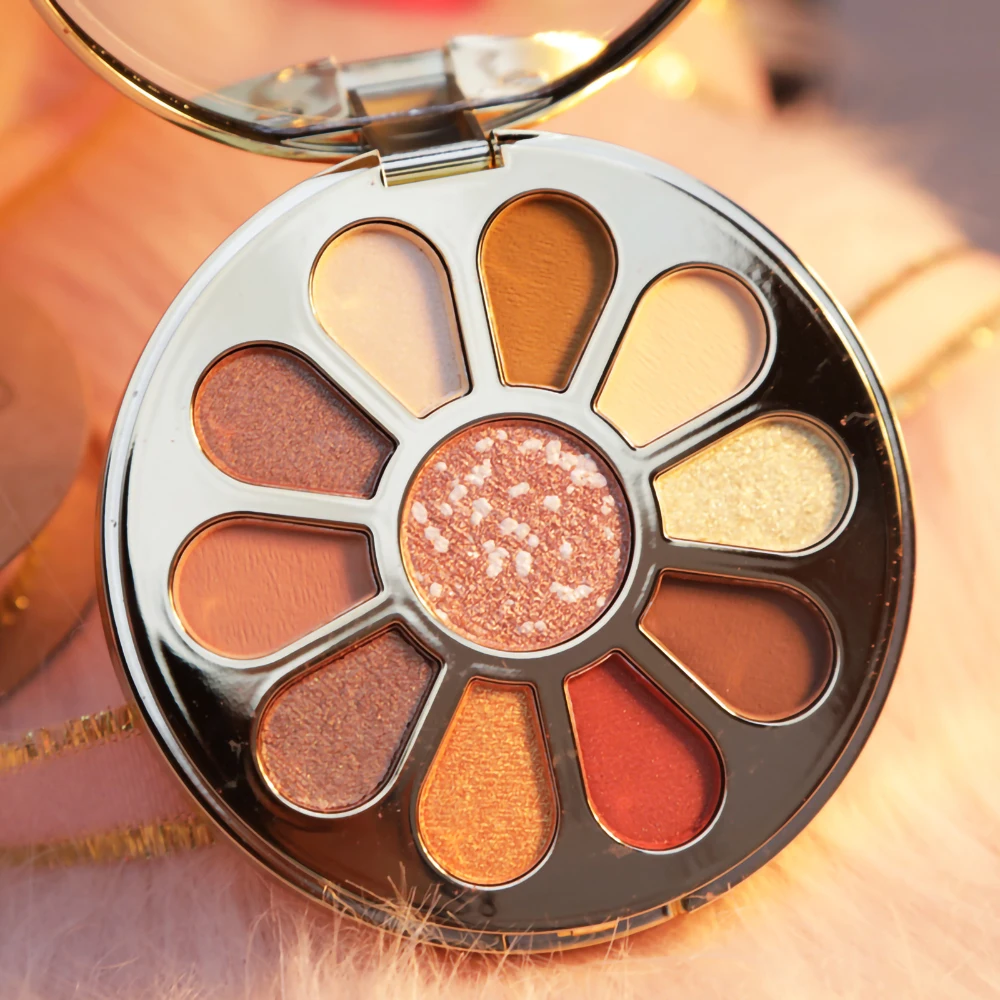 Круглые короткопесочные тени для век HOJO пластина лепесткового типа 11 цветов