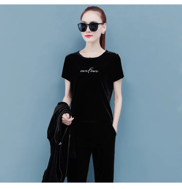 Женский спортивный костюм, Conjuntos De Mujer, для бега, Femme, толстовка, длинная куртка+ футболка+ штаны, комплект, зимняя одежда, Женский Бархатный спортивный костюм