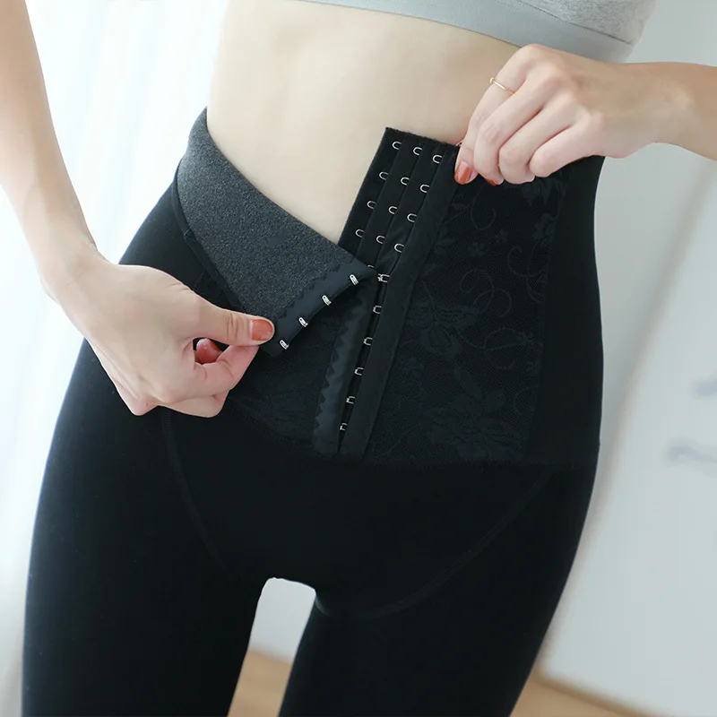 

High Waisted Abdomen Winter Leggings Ropa Mujer Lace Breasted Leggins Push Up Calzas Mujer Leggins